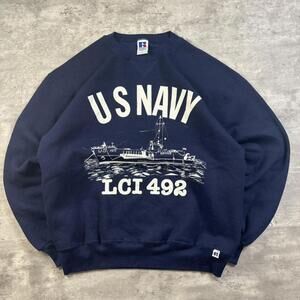 Vintage 90’s Russell Athletic Navy LCI 492 Crewneck